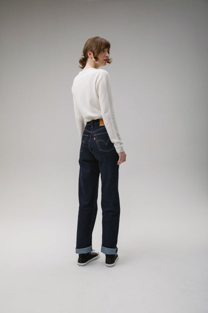 Women's Cashmere V Neck Jumper - Soft Cream