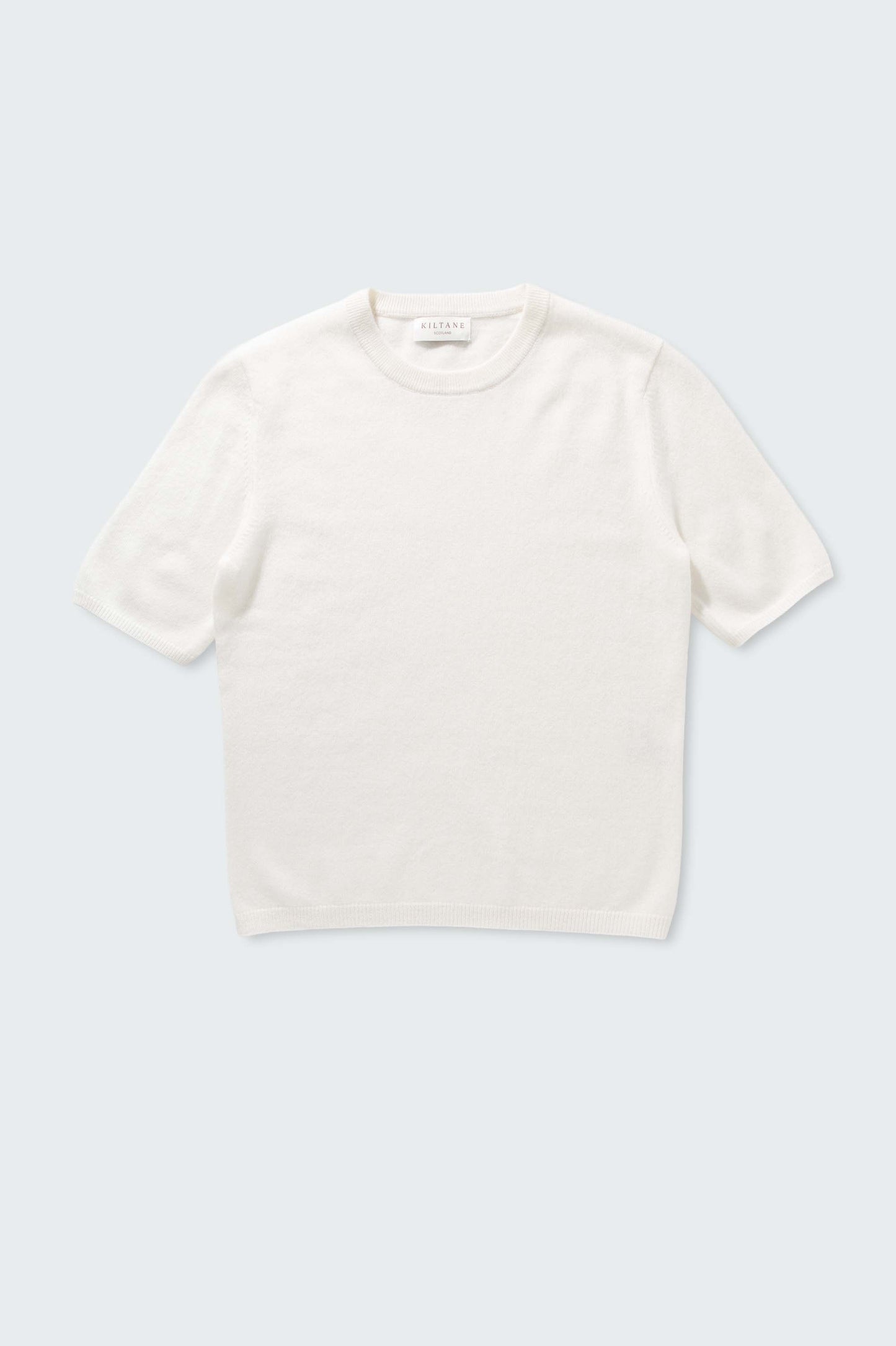 Women's Crew Neck Cashmere T-Shirt - Soft White