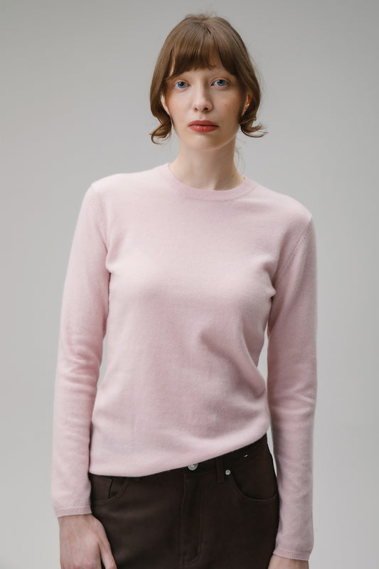 Women's Cashmere Crew Neck Jumper - Pale Lilac