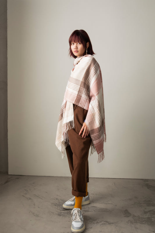 Repeat Edge Cashmere Wrap - Natural