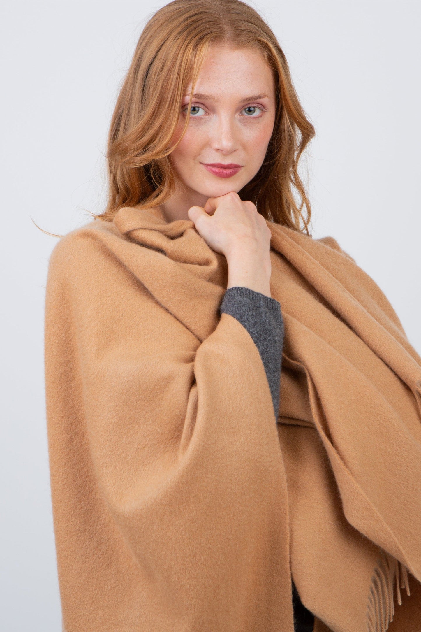 Solid Cashmere Wrap - Vicuna
