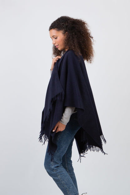 Solid Cashmere Wrap - Dark Navy