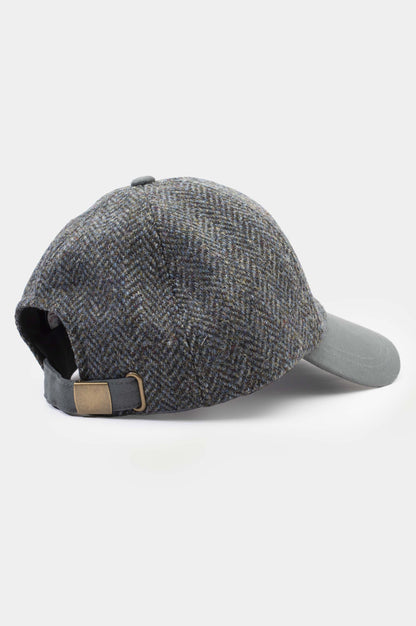 Harris Tweed Baseball Cap - Blue Mix Herringbone