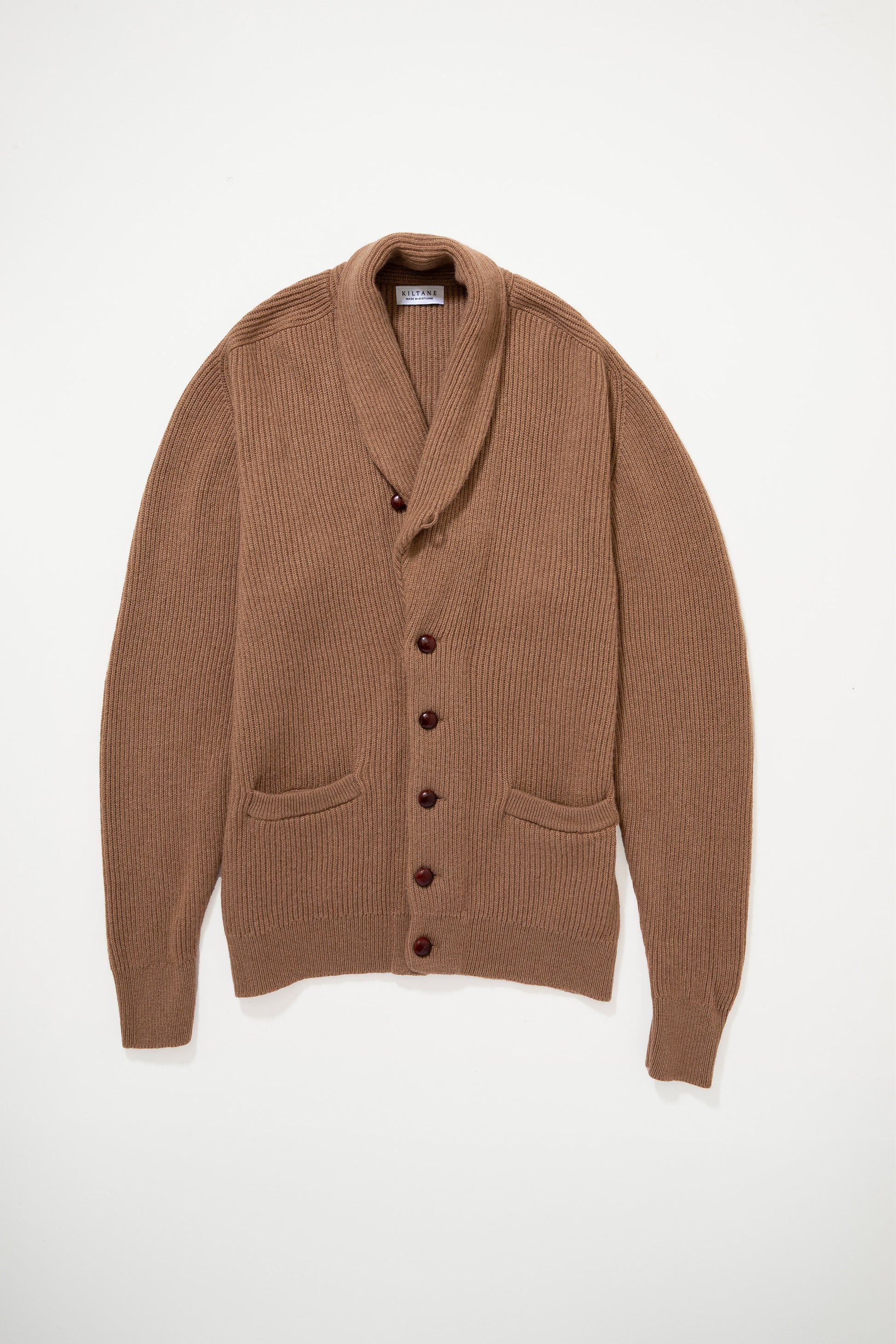 Camelhair Shawl Cardi Natural Camel colour