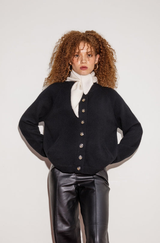 Knitted Cashmere Neck Tie - Cream