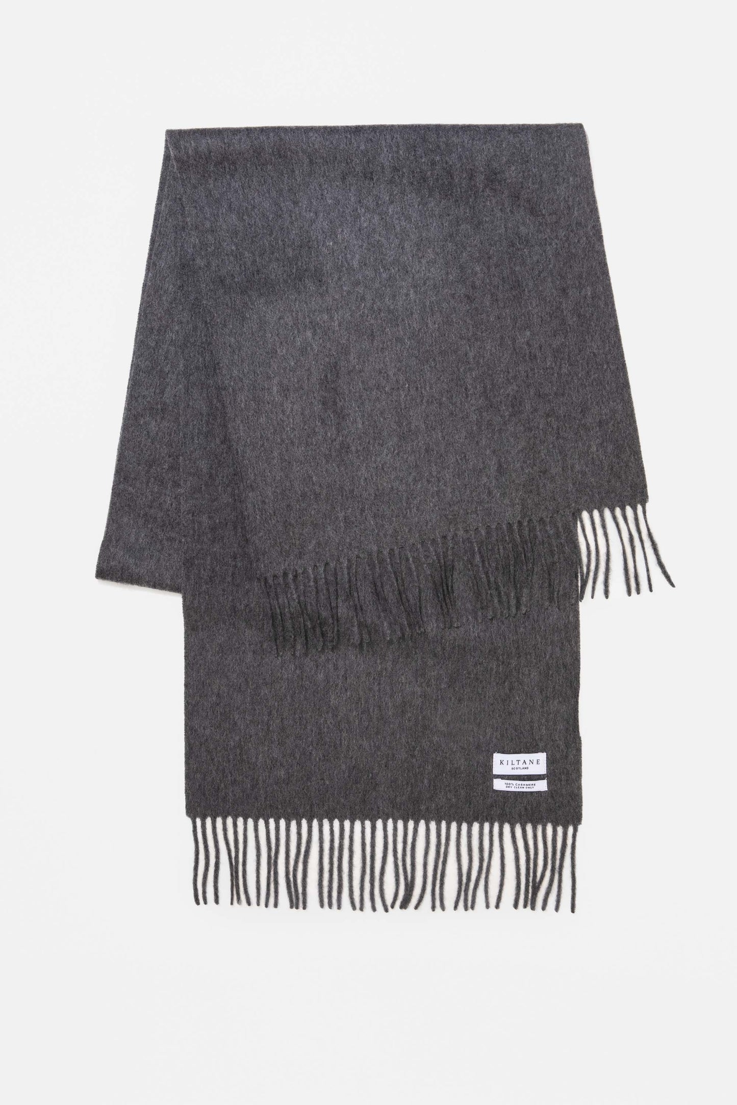 Solid Cashmere Wide Scarf - Steinway Grey