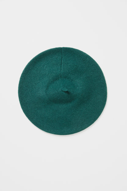 Cashmere Knitted Beret - Forest Green