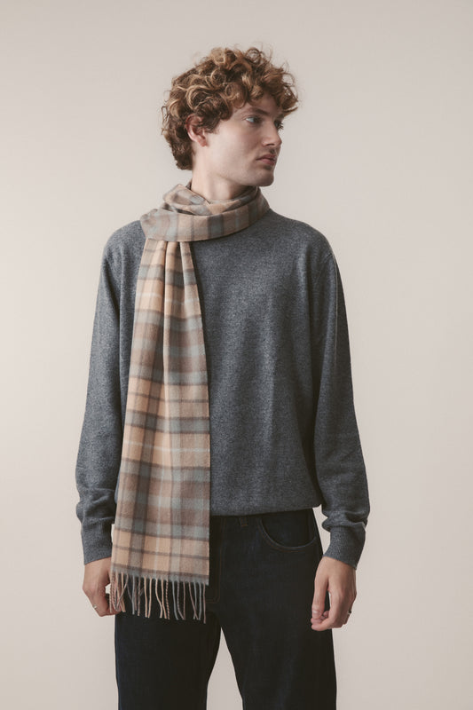 Heritage Tartan Cashmere Scarf - Buchanan Natural