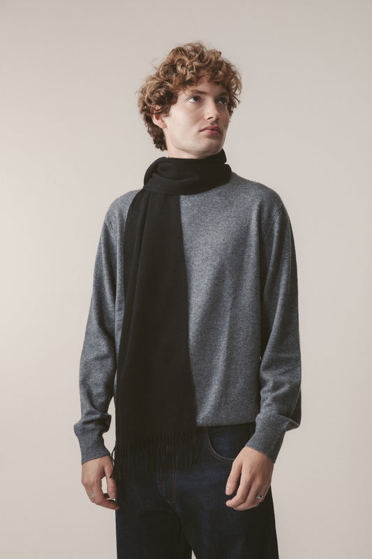 Solid Cashmere Scarf - Black