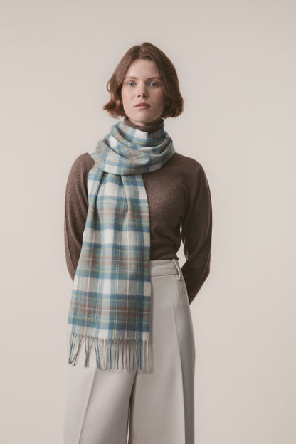 Heritage Tartan Cashmere Scarf - Muted Stewart
