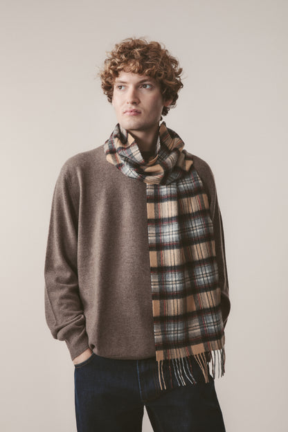 Heritage Tartan Cashmere Scarf - Official Camel Stewart