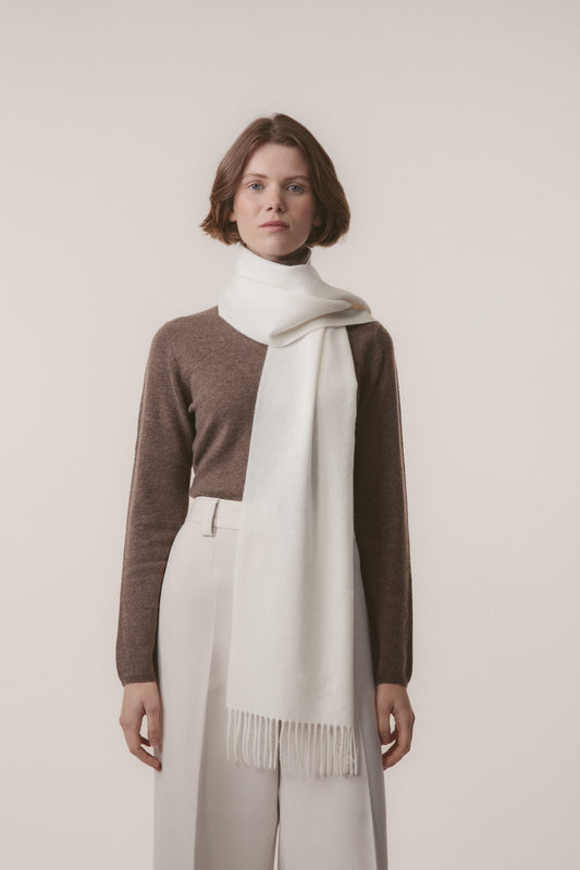 Solid Cashmere Scarf - Soft Cream