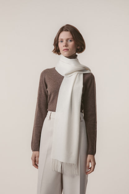 Solid Cashmere Scarf - Soft Cream