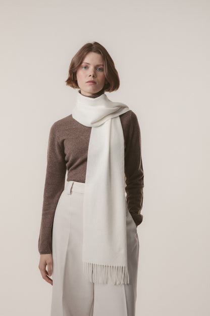 Solid Cashmere Scarf - Soft Cream