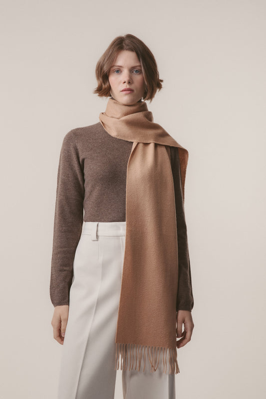 Solid Cashmere Scarf - Warm Camel