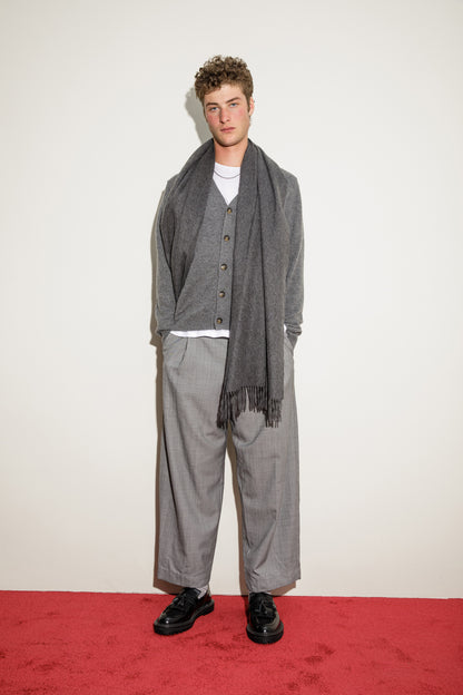 Solid Cashmere Stole - Steinway Grey