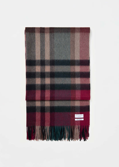 Tartan 2 Cashmere Stole - Burgundy Rust