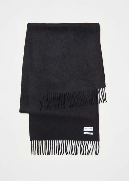 Solid Cashmere Wide Scarf - Black