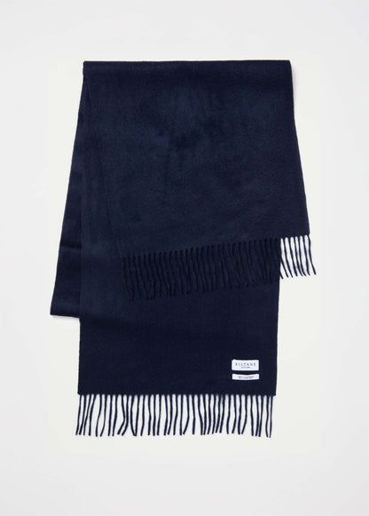 Solid Cashmere Wide Scarf - Dark Navy