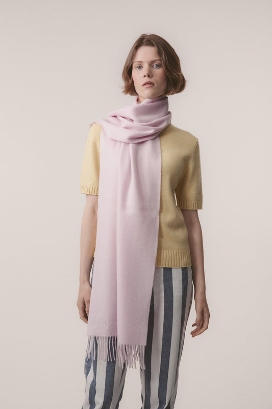 Solid Cashmere Wide Scarf - Lilac