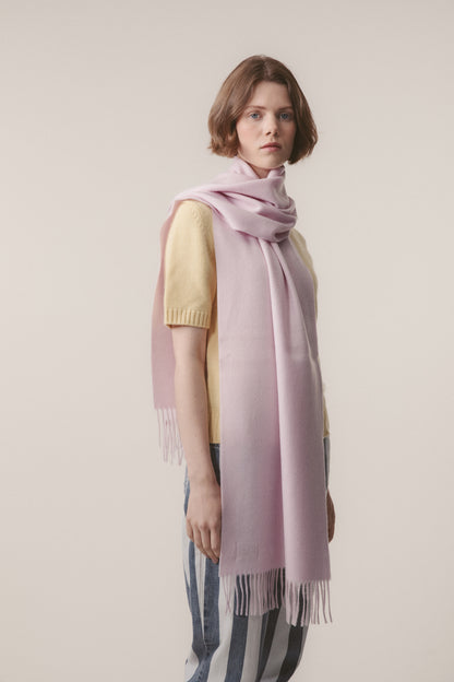 Solid Cashmere Wide Scarf - Lilac