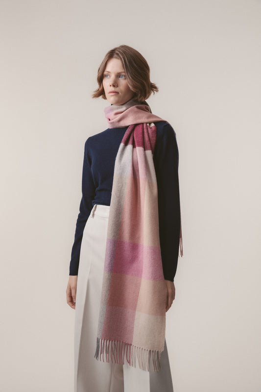 3 Square Cashmere Wide Scarf - Summer Fruits