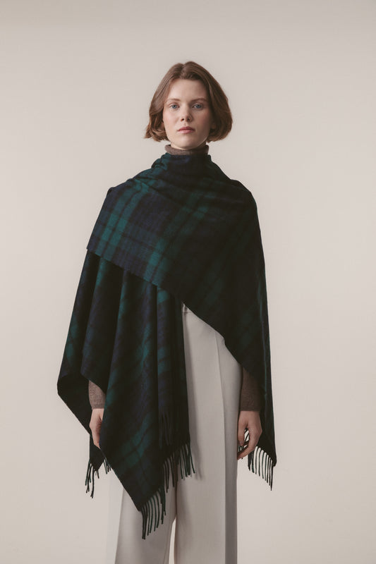Heritage Tartan Cashmere Wrap - Blackwatch