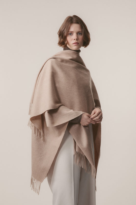 Solid Cashmere Wrap - Vicuna