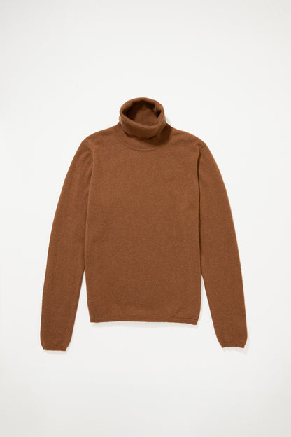 Made in Scotland Charlotte Cashmere Roll Collar Jumper - Vicuna