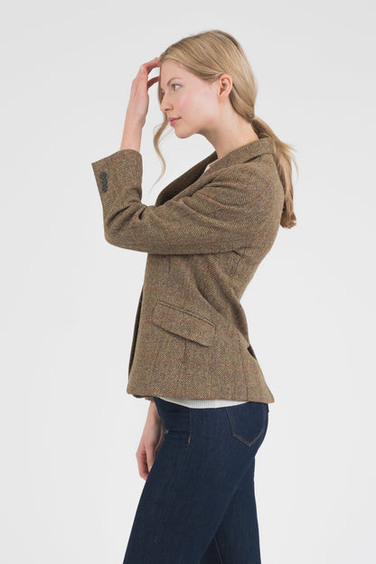 Women's Harris Tweed Claire Blazer - Mustard Check