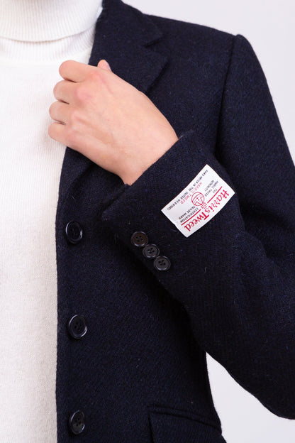 Women's Harris Tweed Claire Blazer - Dark Navy Twill Solid