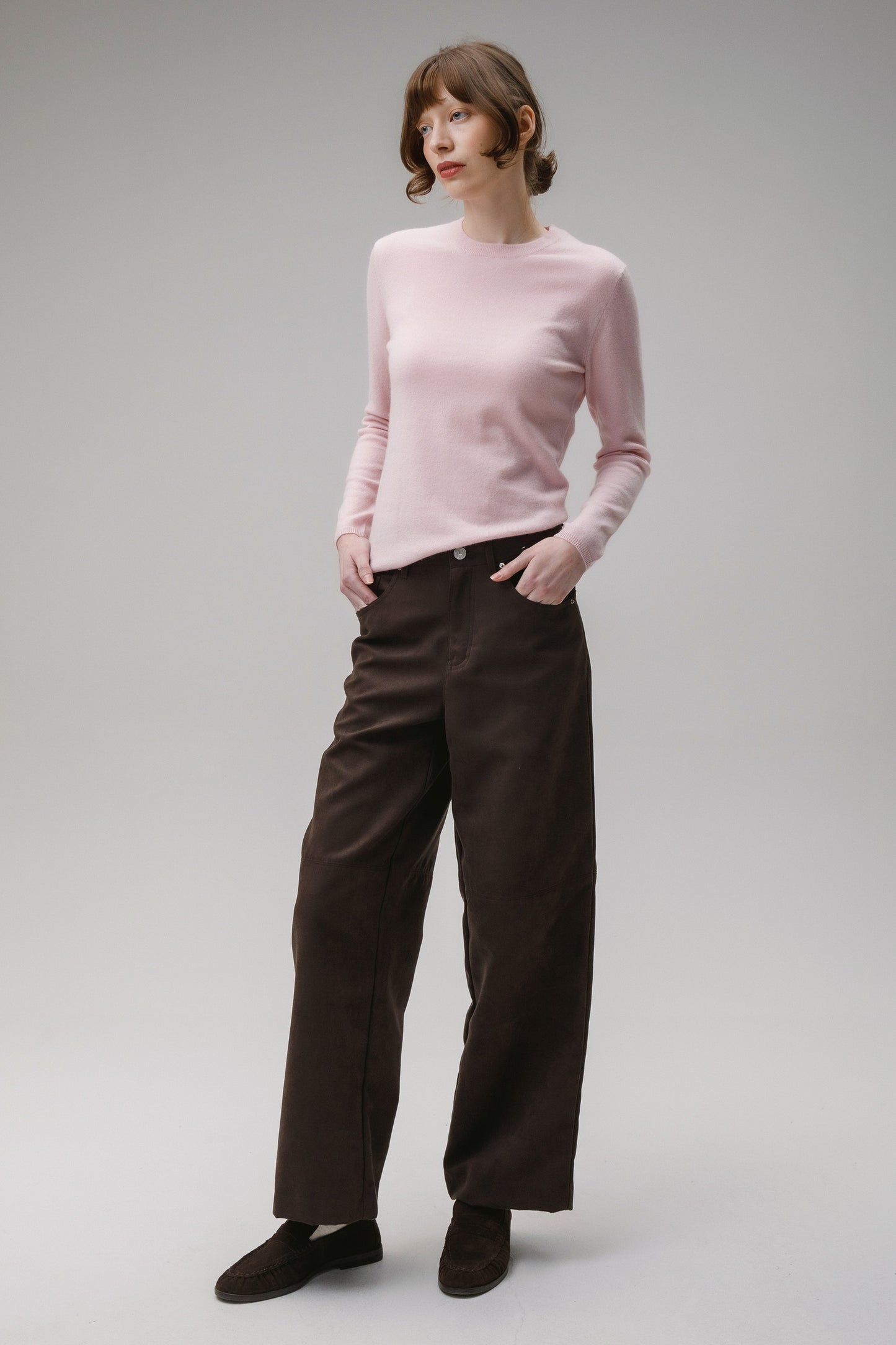 Women's Cashmere Crew Neck Jumper - Pale Lilac
