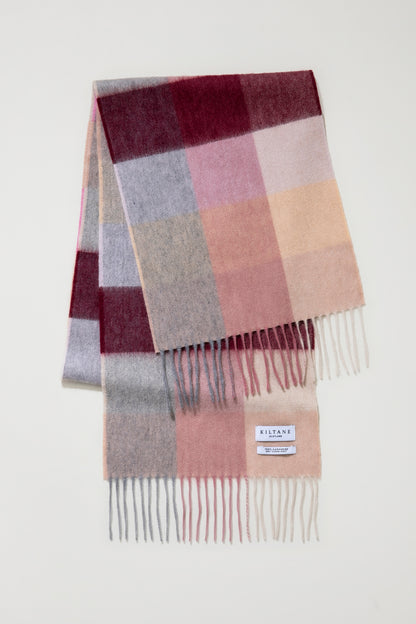 Cashmere Scarf - Summer Fruits 3 Square Check
