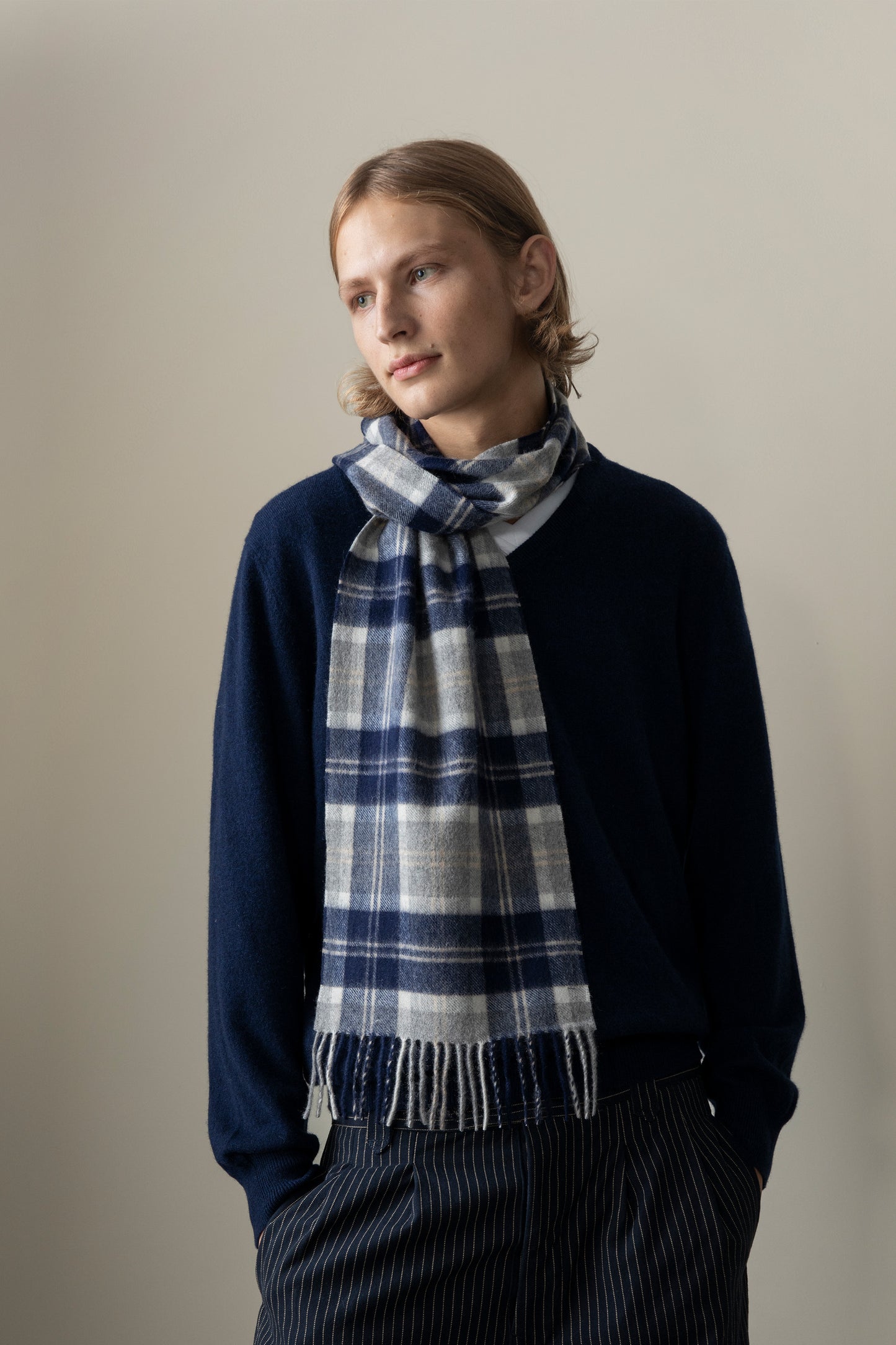 Heritage Tartan Cashmere Scarf - Silver Bannockbane
