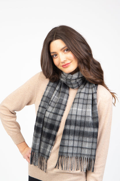 Heritage Tartan Cashmere Scarf - Buchanan Grey