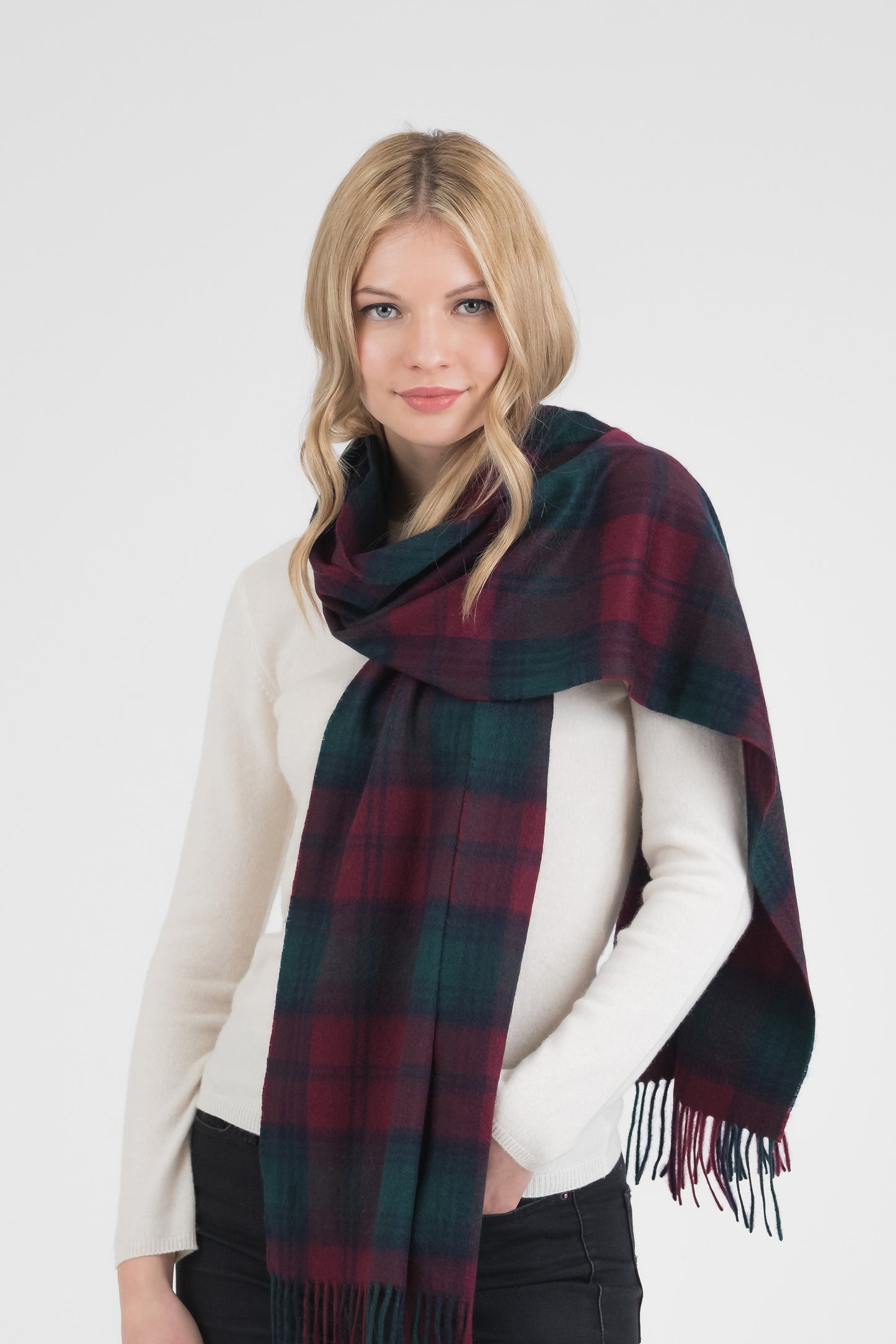 Heritage Tartan Cashmere Wide Scarf - Lindsay