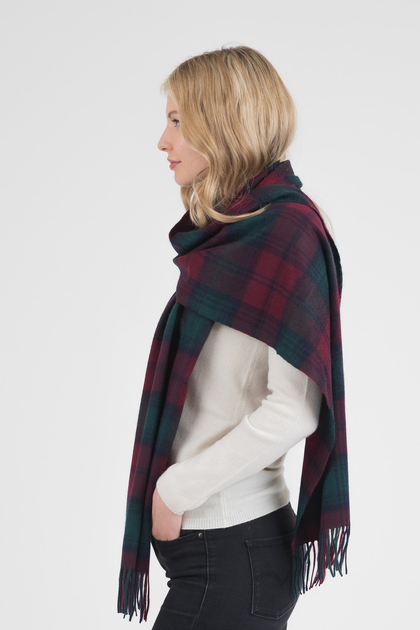 Heritage Tartan Cashmere Wide Scarf - Lindsay