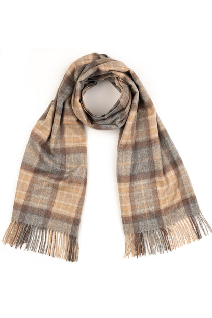 Heritage Tartan Cashmere Stole - Mackellar Natural