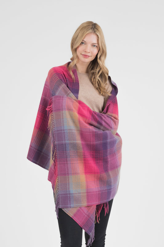Repeat Edge Cashmere Stole - Pink