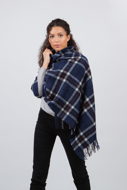 Cashmere Stole - Navy Scotty Thompson
