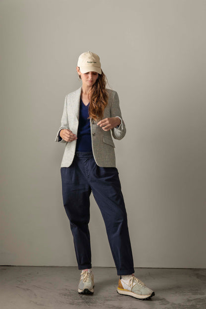 Women's Harris Tweed Heather Blazer - Pale Blue Beige Mix