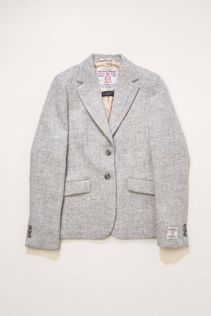 Women's Harris Tweed Heather Blazer - Pale Blue Beige Mix