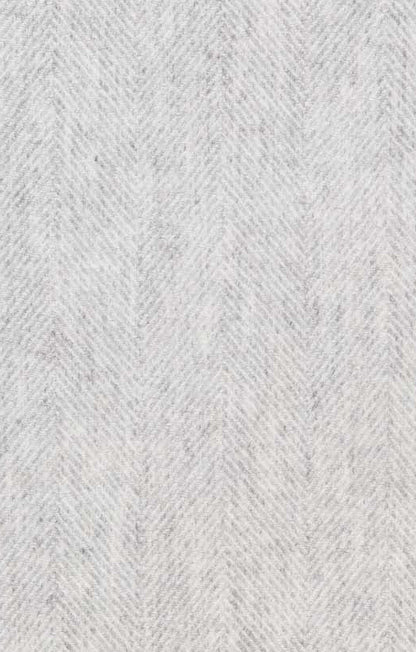 Herringbone Lambswool Throw - Silver Grey