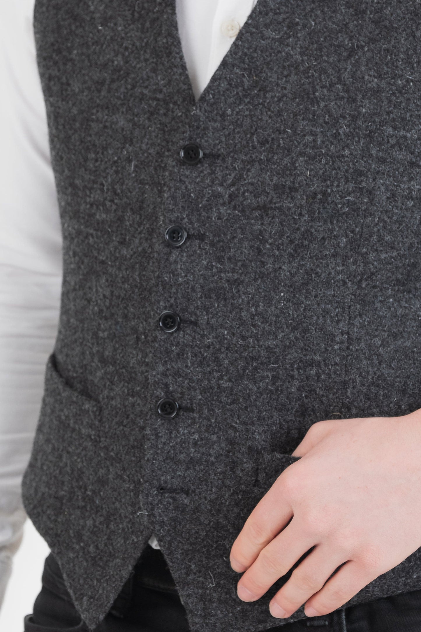 Harris Tweed Iain Waistcoat - Charcoal Melange