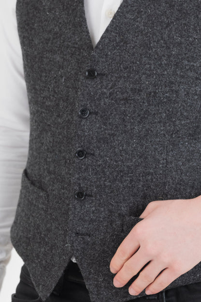 Harris Tweed Iain Waistcoat - Charcoal Melange