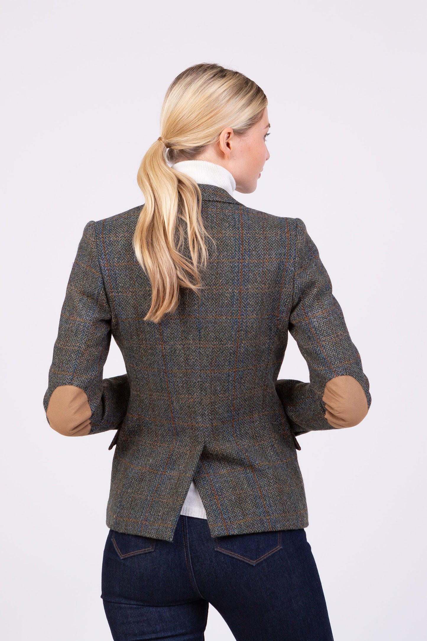 Women's Harris Tweed Janice Blazer - Dark Green Check
