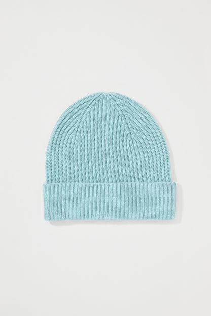 Unisex Cashmere Ribbed Beanie Hat - Brume
