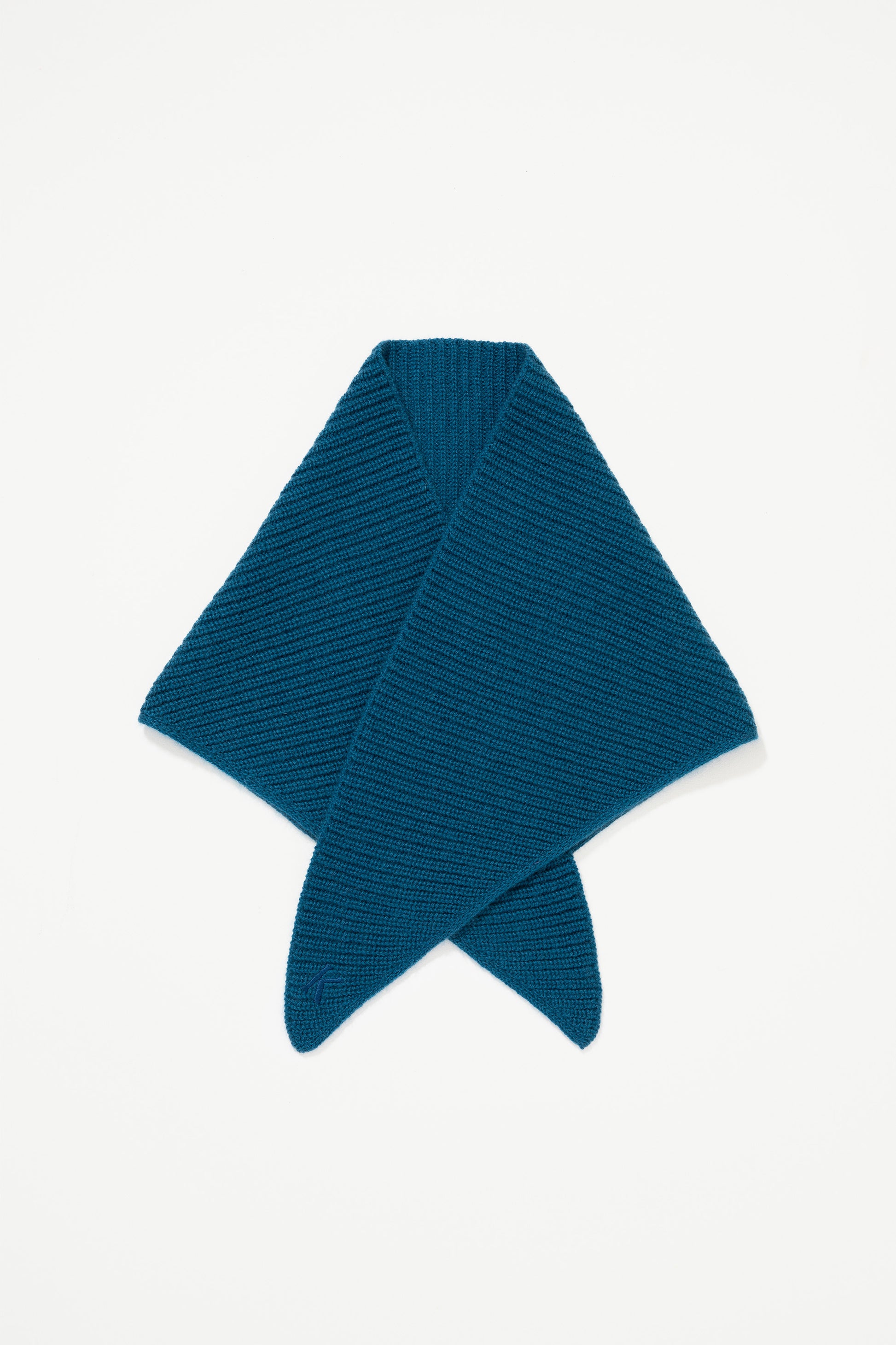 Knitted Petrol Blue Cashmere Neck Tie