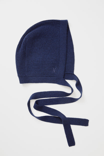 Knitted Cashmere Bonnet - Navy