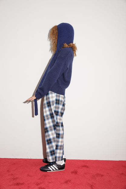 Knitted Cashmere Bonnet - Navy